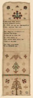 Needlecase Sampler, late 18th century, England, Linen, plain weave, embroidered in silk (from old