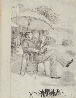 On the Terrace of a Hotel in Bordighera: The Painter Jean Martin Reviews his Bill, 1881, Pierre