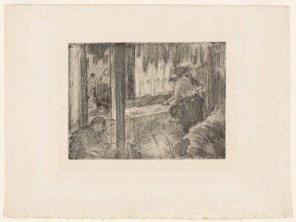 The Laundresses, 1879–80, Edgar Degas, French, 1834-1917, France, Etching and aquatint on cream