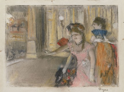 Singers on the Stage, 1877/79, Edgar Degas, French, 1834-1917, France, Pastel, over monotype, on