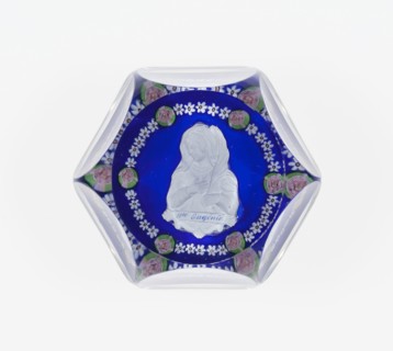 Paperweight, c. 1846–55, Clichy, France, 1837-1885, Clichy, Glass, Diam. 7.6 cm (3 in.)