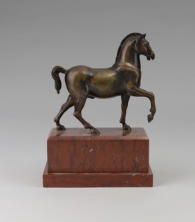 Stallion (one of a pair), c. 1650, Italian, Italian, Bronze, patina, 7 5/8 x 2 1/2 x 8 in. (19.3 x