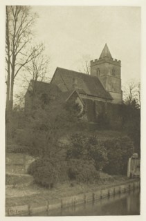 Amwell Church, 1880s, Peter Henry Emerson, English, born Cuba, 1856–1936, England, Photogravure,