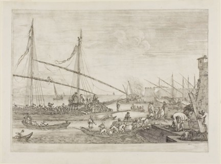 View of Fortifications, from Views of the Port of Livorno, 1654/55, Stefano della Bella, Italian,