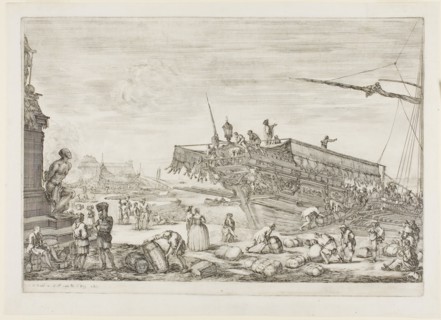 Changement d’une galère de l’ordre de Saint Etienne, 1654/55, Stefano della Bella, Italian,