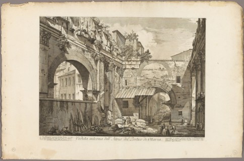 Internal view of the Atrium of the Portico of Octavia, from Views of Rome, 1750/59, Giovanni