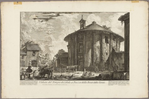View of the Temple of Cybele in the Piazza of the Bocca della Verità, from Views of Rome, 1750/59,