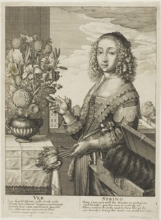 Spring, 1641, Wenceslaus Hollar, Czech, 1607-1677, Bohemia, Etching on off white laid paper, 250 ×