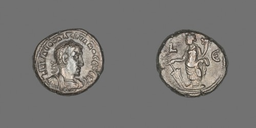 Coin Portraying Emperor Valerian, AD 257/258, Roman, minted in Alexandria, Egypt, Egypt, Billon,