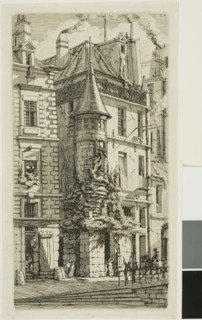 House with a Turret, rue de la Tixéranderie, 1852, Charles Meryon, French, 1821-1868, France,