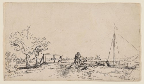 The Bridge at Klein Kostverloren on the Amstel, 1645, Rembrandt van Rijn, Dutch, 1606-1669,