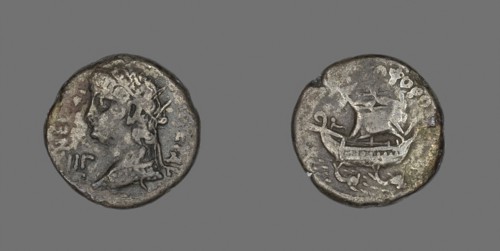 Coin Portraying Emperor Nero, AD 54/68, Roman, minted in Alexandria, Egypt, Egypt, Billon, Diam. 2