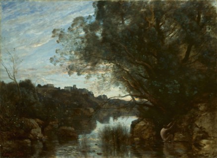 Souvenir of the Environs of Lake Nemi, 1865, Jean-Baptiste-Camille Corot, French, 1796-1875,