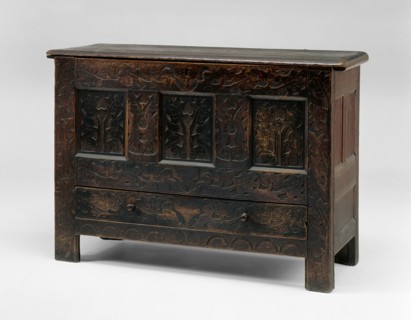 Chest, c. 1710, American, 18th century, Hampshire, Massachusetts, Hatfield, Oak with white pine, 82
