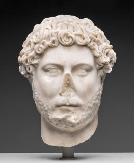 Portrait Head of Emperor Hadrian, AD 130/138, Roman, Italy, Marble, 36 × 27.5 × 27.3 cm (14 1/4 ×