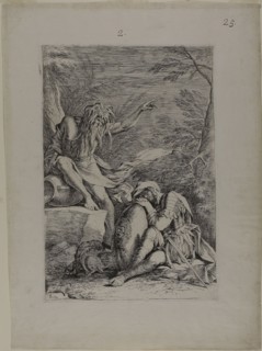 The Dream of Aeneas, 1663–1664, Salvator Rosa, Italian, 1615-1673, Italy, Etching on ivory laid