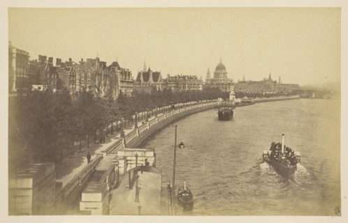Thames Embankment, 1850–1900, probably English, 19th century, England, Albumen print, from the