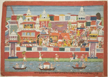 Krishna’s Marriage to Kalinda, page from a manuscript of the Bhagavata Purana, c. 1775, Nepal,