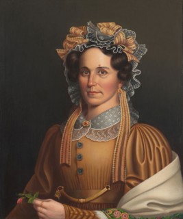 Lady in Brown, c. 1855, Frederick R. Spencer, American, 1806–1875, United States, Oil on canvas, 76