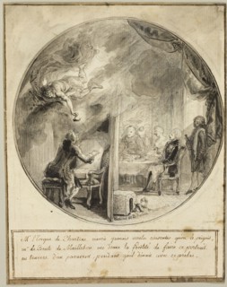 Gabriel de Saint-Aubin Executing the Portrait of the Bishop of Chartres, 1768, Gabriel Jacques de