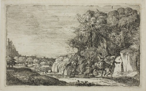 The Flight into Egypt, 1630/33, Claude Lorrain, French, 1600-1682, France, Etching on ivory laid