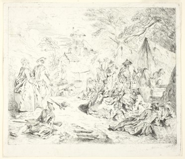 Halte de Soldates, n.d., Jean-Baptiste Pater, French, 1695-1736, France, Etching in black on paper,