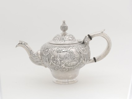 Teapot, 1848, Obadiah Rich, American, 1809–1888, Boston, Boston, Silver and wood, H.: 14.4 cm (5