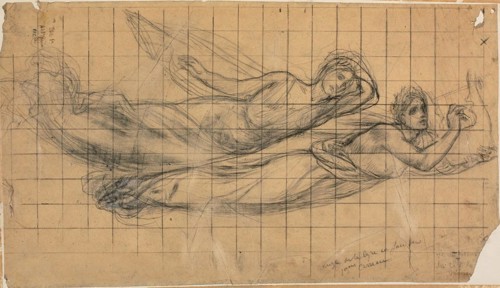 Two Flying Figures with a Lyre (Study for The Sacred Grove, Beloved of the Arts and the Muses), c.