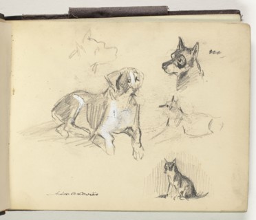 Sketchbook I, 1883, Arthur B. Davies, American, 1862-1928, United States, Maroon buckram cover,