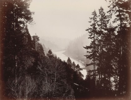 Big River, from the Rancherie, Mendocino, California, 1863, Carleton Watkins, American, 1829–1916,