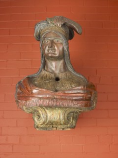 Ship Figurehead: Native American Bust, c. 1860, American, 19th century, New York, United States,