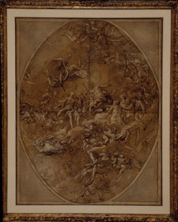 Olympus, 1743/1744, Lorenzo de’ Ferrari, Italian, 1680-1744, France, Brush and brown ink and brown