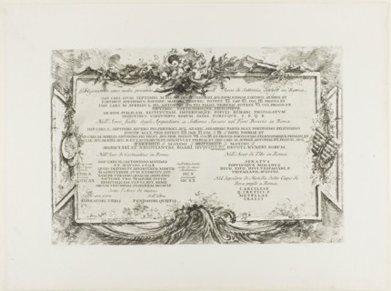 Transcription of various ancient Latin inscriptions, from Some Views of Triumphal Arches and other