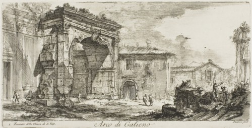 Arch of Galienus. I. Facade of the Church of S. Vito, plate 29 from Some Views of Triumphal Arches