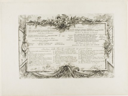 Transription of Ancient Latin Inscriptions and Index, from Some Views of Triumphal Arches and other