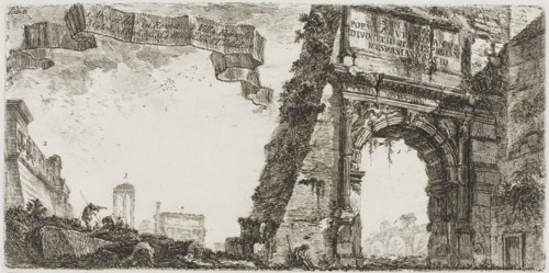 1. Arch of Titus. 2. Villa Farnese. 3. Columns of the Temple of Jupiter Stator [the Supporter]. 4.