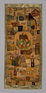 Hanging, 1876/1900, Mexico and/or United States, Pieced, painted and embroidered quilt, silk and