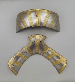 Cantle (Back two piece saddle steels), c. 1575, Italian, Milan, Steel with gilding, Height:
