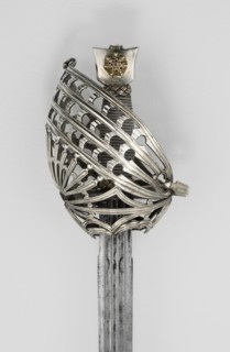 Basket-Hilted Broadsword (Schiavona), 1775/1800, Italian, Venice, Venice, Steel, silver, wood, and