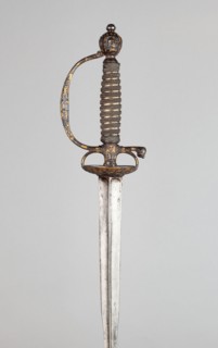 Smallsword, 1740/50, French, France, Steel, gilding, silver, and wood, Overall L. 99.5 cm (39 3/16