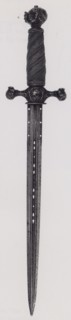 Parrying Poniard, c. 1620/30, German, Blade possibly Spanish, Germany, Steel, wood, and brass, L.
