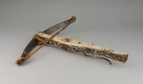 Crossbow, 1570, South German, Possibly Nuremburg, Nuremberg, Steel, fruitwood, staghorn, ivory,