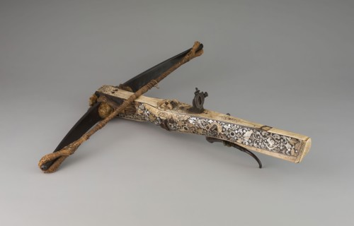 Sporting Crossbow, 1600/30, German, Germany, Wood, steel, ebony, ivory, mother-of-pearl, brass,