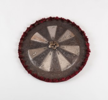 Shield (Rondache) with a Spiked Umbo, 1570, German, Germany, Steel, iron, fabric, and leather, Diam