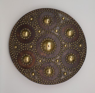 Highland Targe, early 18th century, Scottish, Scotland, Wood (fir), leather, and brass, Diam. 45.7