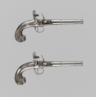 Pair of Flintlock Turn-Off Pistols, 1760/70, English, London, London, Steel, leather, and flint, L.