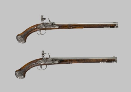 Pair of Flintlock Holster Pistols, c. 1660/70, Lazzarino Cominazzo, Italian, Brescia, 17th century,
