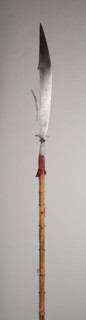Ceremonial Glaive, 1575, Italian, Italy, Steel, wood, velvet, cotton, brass, and iron, L. 292.1 cm