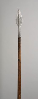 Boar Spear, 1575/1600, German, Saxony, Saxony, Steel, brass, and ash, L. 172.7 cm (68 in.)