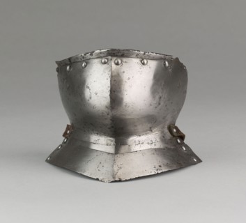 Bevor with two Gorget Plates, c. 1500, gorget plates possibly later, Spanish, Spain, Steel